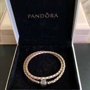 Pandora Champagne Leather bracelet